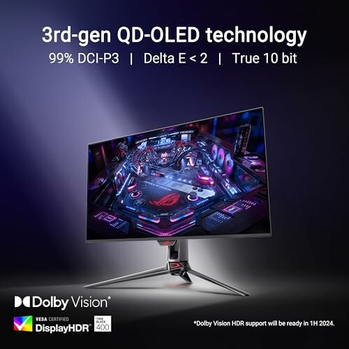 3rd-gen QD-OLED monitor with Dolby Vision and DisplayHDR certification