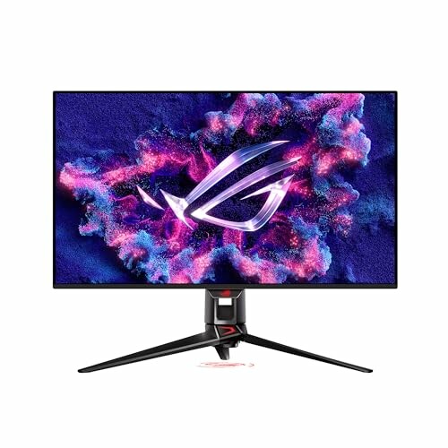 ASUS ROG Swift 32” 4K OLED Gaming Monitor with vibrant display and sleek stand